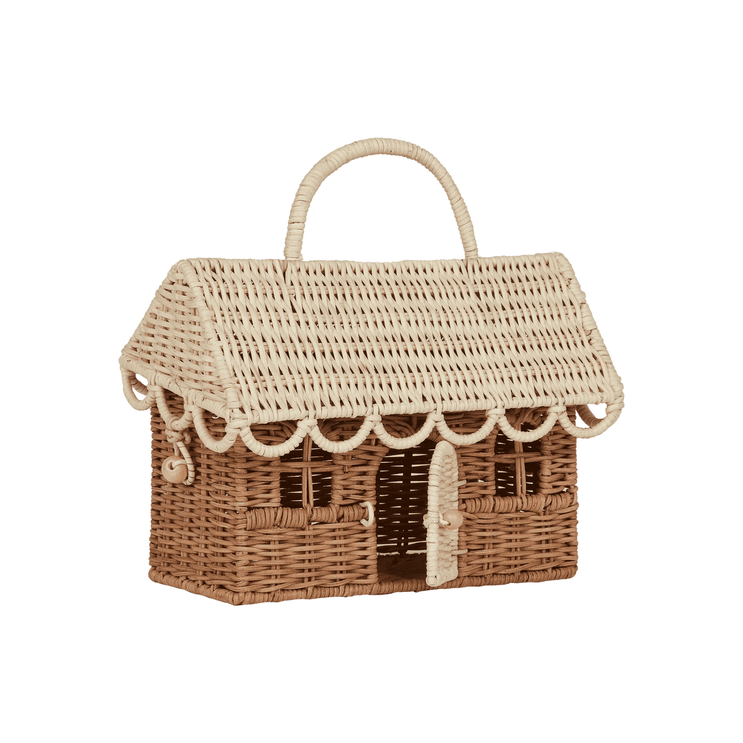 Olli Ella - Rattan Gingerbread Casa Clutch / Natural & Straw - Playlaan