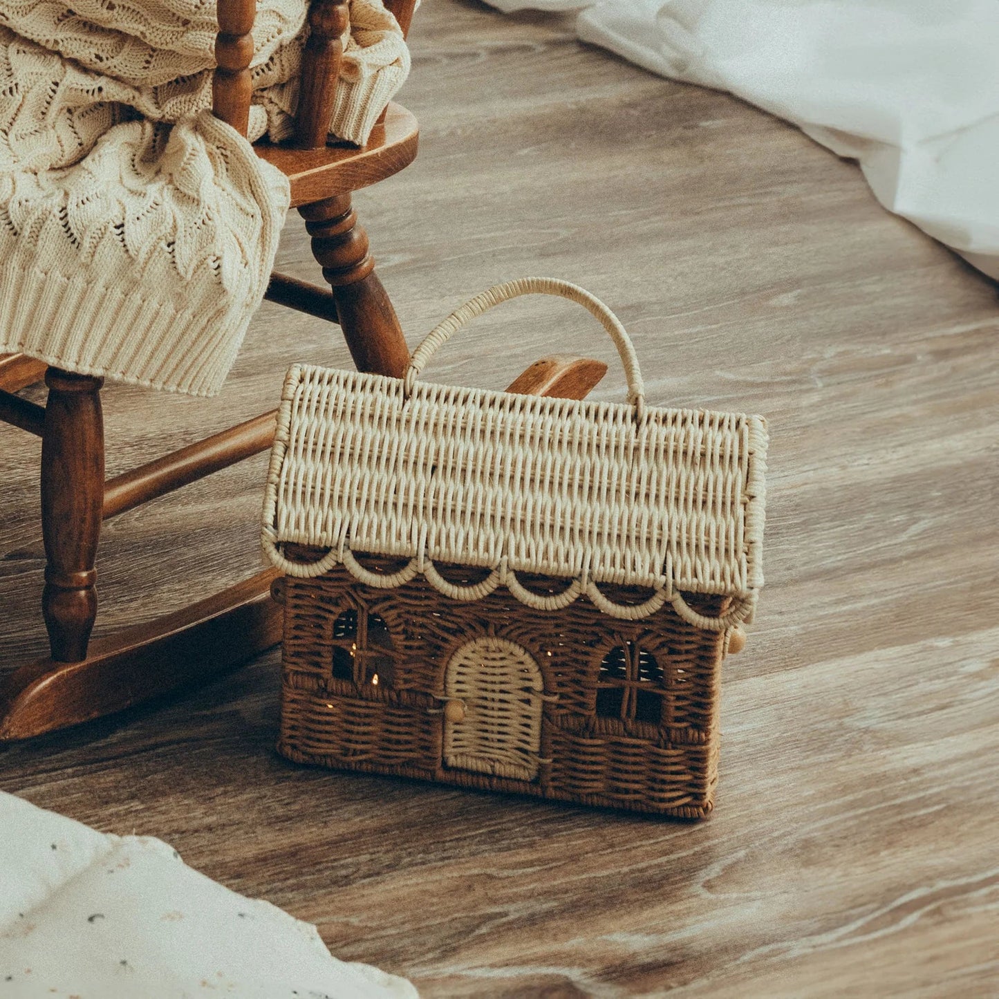 Olli Ella - Rattan Gingerbread Casa Clutch / Natural & Straw - Playlaan