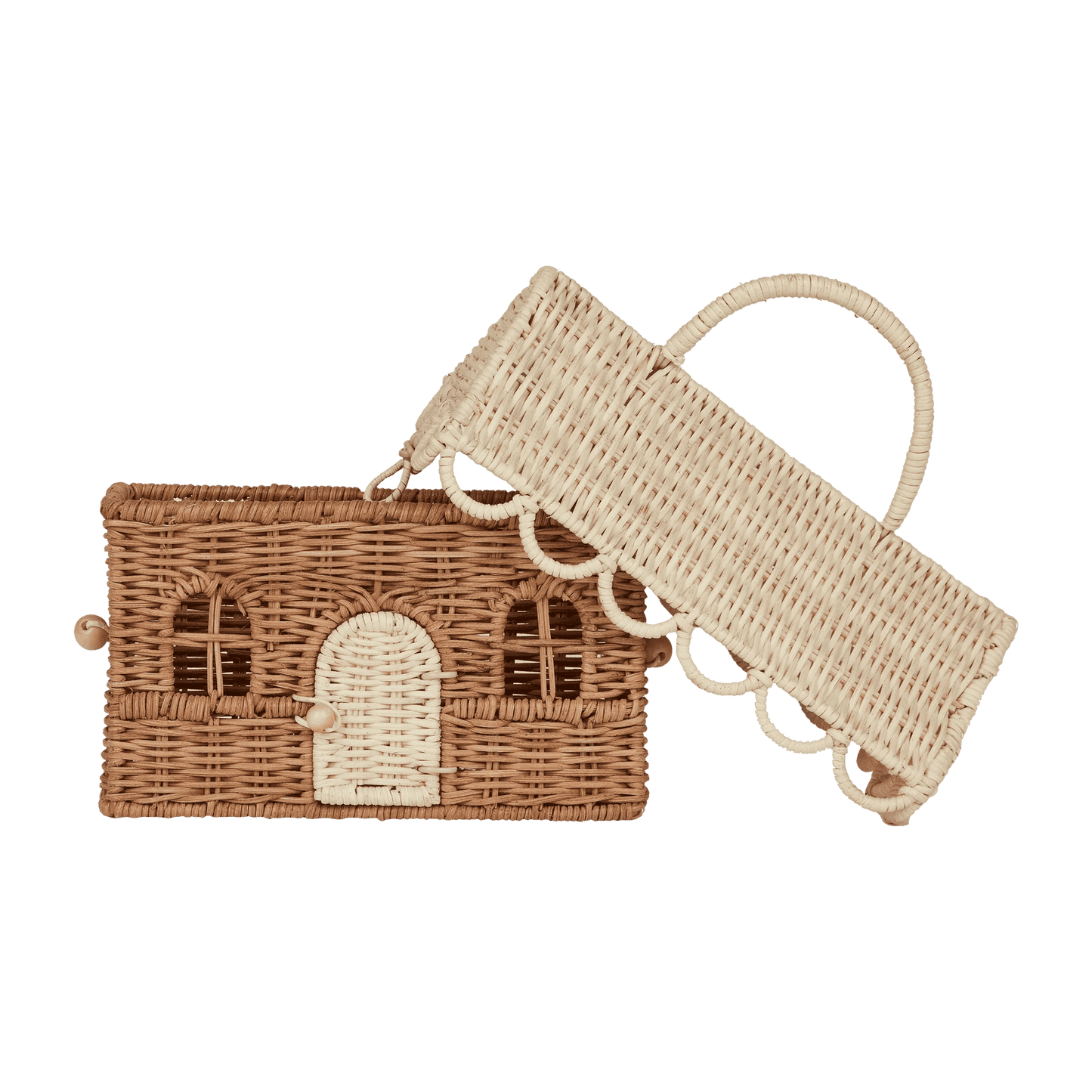 Olli Ella - Rattan Gingerbread Casa Clutch / Natural & Straw - Playlaan