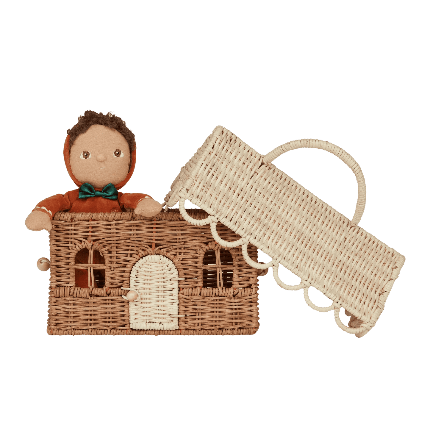 Olli Ella - Rattan Gingerbread Casa Clutch / Natural & Straw - Playlaan