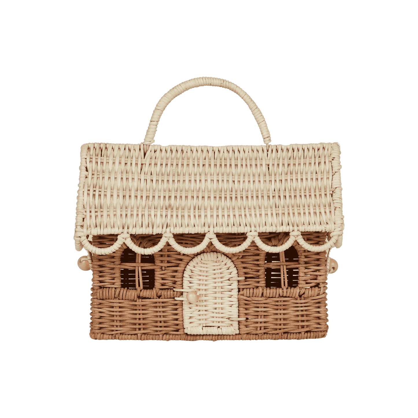 Olli Ella - Rattan Gingerbread Casa Clutch / Natural & Straw - Playlaan