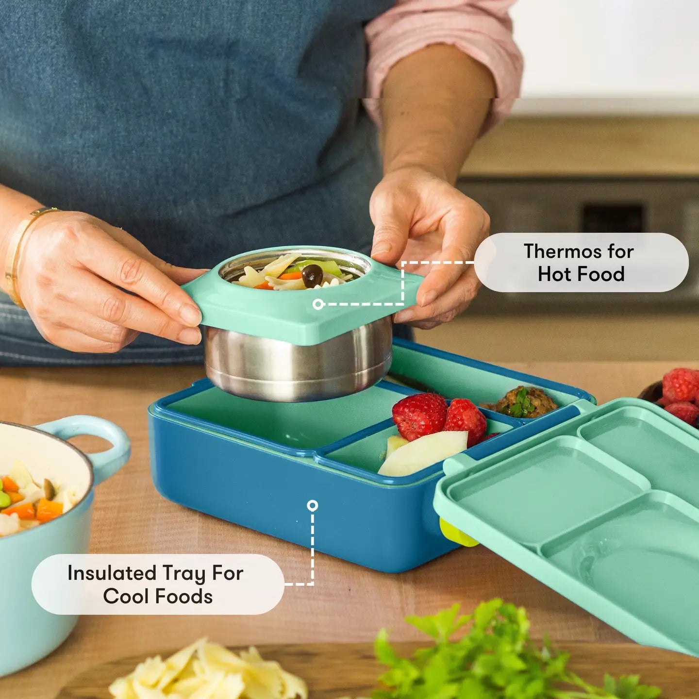 Omielife - Omielife - OmieBox Bento lunchbox - Groene Weide - Playlaan