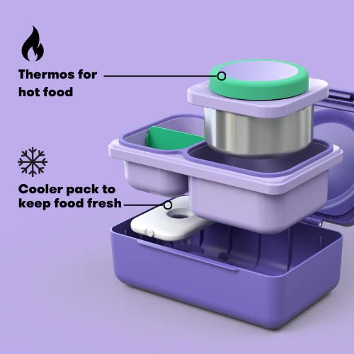 Omielife - Omielife - OmieBox UP Bento lunchbox met RVS thermos soepbeker - Galaxy Paars - Playlaan