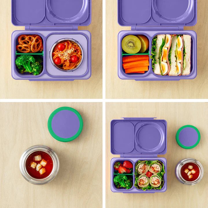 Omielife - Omielife - OmieBox UP Bento lunchbox met RVS thermos soepbeker - Galaxy Paars - Playlaan