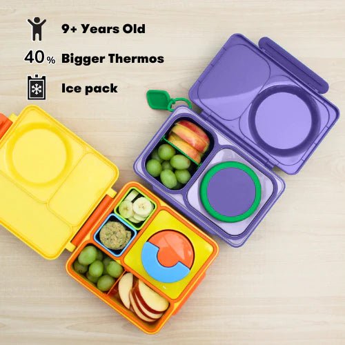 Omielife - Omielife - OmieBox UP Bento lunchbox met RVS thermos soepbeker - Galaxy Paars - Playlaan