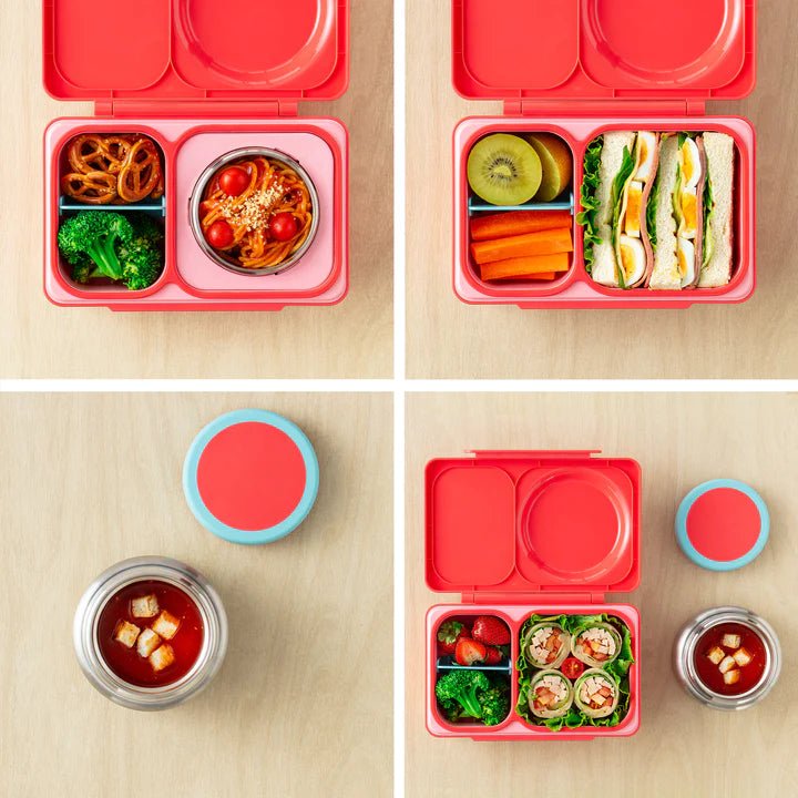 Omielife - Omielife - OmieBox UP Bento lunchbox met RVS thermos soepbeker - Kersenroze - Playlaan