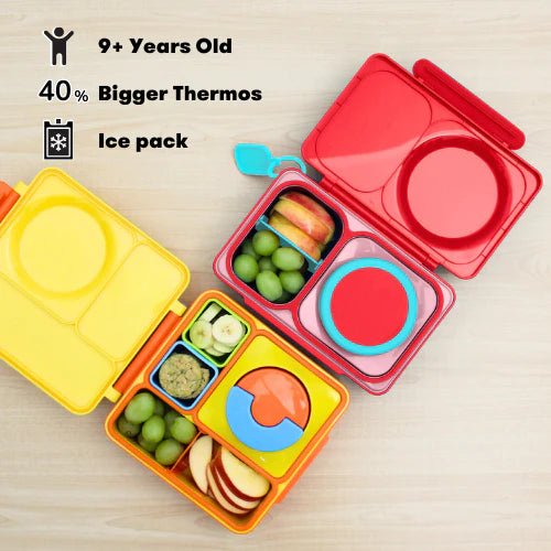 Omielife - Omielife - OmieBox UP Bento lunchbox met RVS thermos soepbeker - Kersenroze - Playlaan