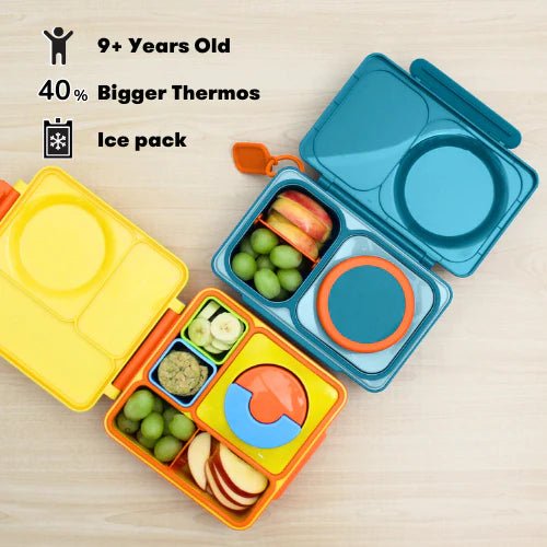 Omielife - Omielife - OmieBox UP Bento lunchbox met RVS thermos soepbeker - Teal groen - Playlaan