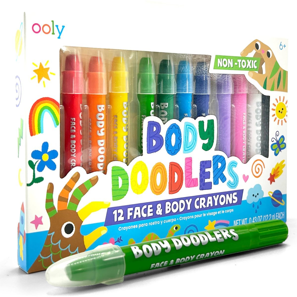 Ooly - Body Doodlers Gezichts - en Lichaamskleurpotloden 12st - Playlaan