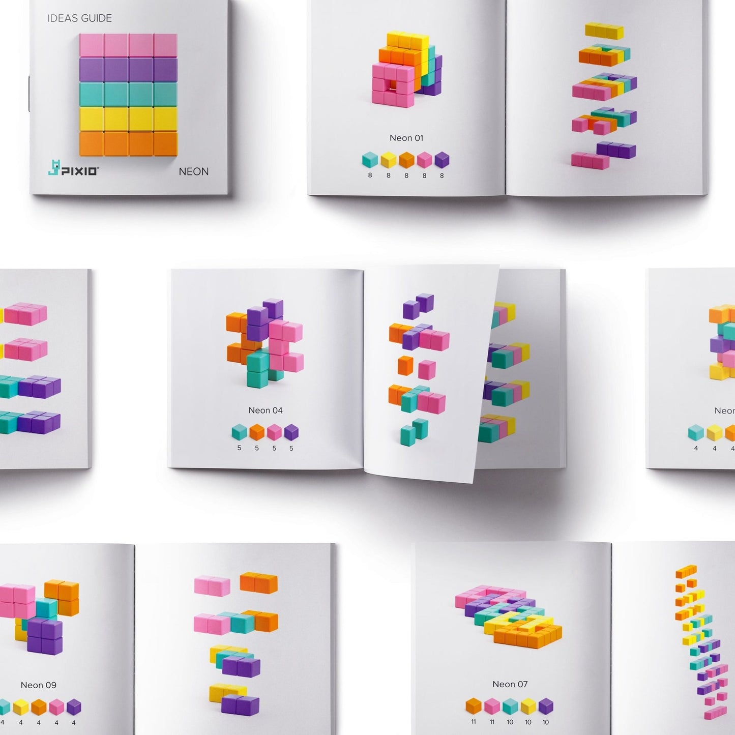 Pixio - Pixio - Magnetische blokjes - Abstract Neon - Playlaan