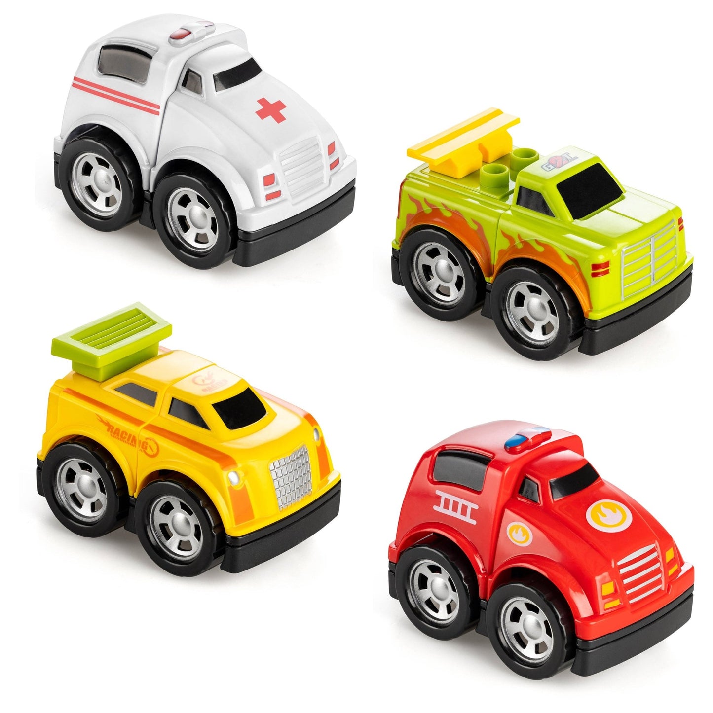 Playhouse - Play Tray Set - City & Race 2 speelmatten + 4 auto's + 4 x kegels en vlaggen - Playlaan