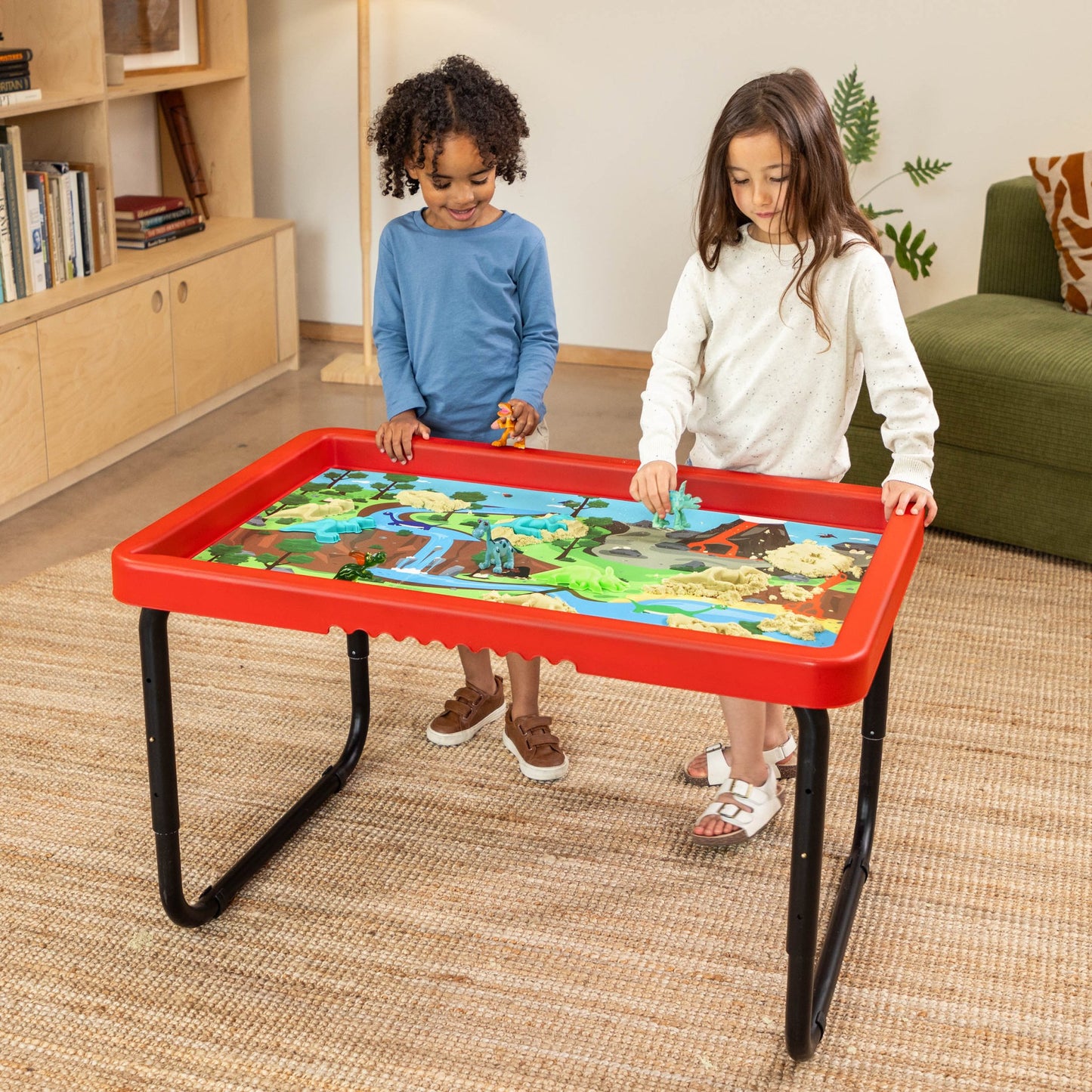 Playhouse - Play Tray Set - Zee & Dino Speelfiguren + Speelmat + Magic Sand + Mallen - Playlaan
