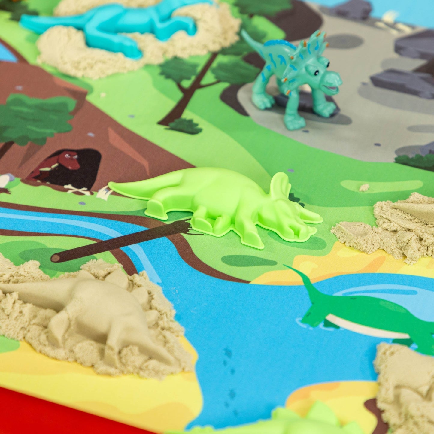 Playhouse - Play Tray Set - Zee & Dino Speelfiguren + Speelmat + Magic Sand + Mallen - Playlaan