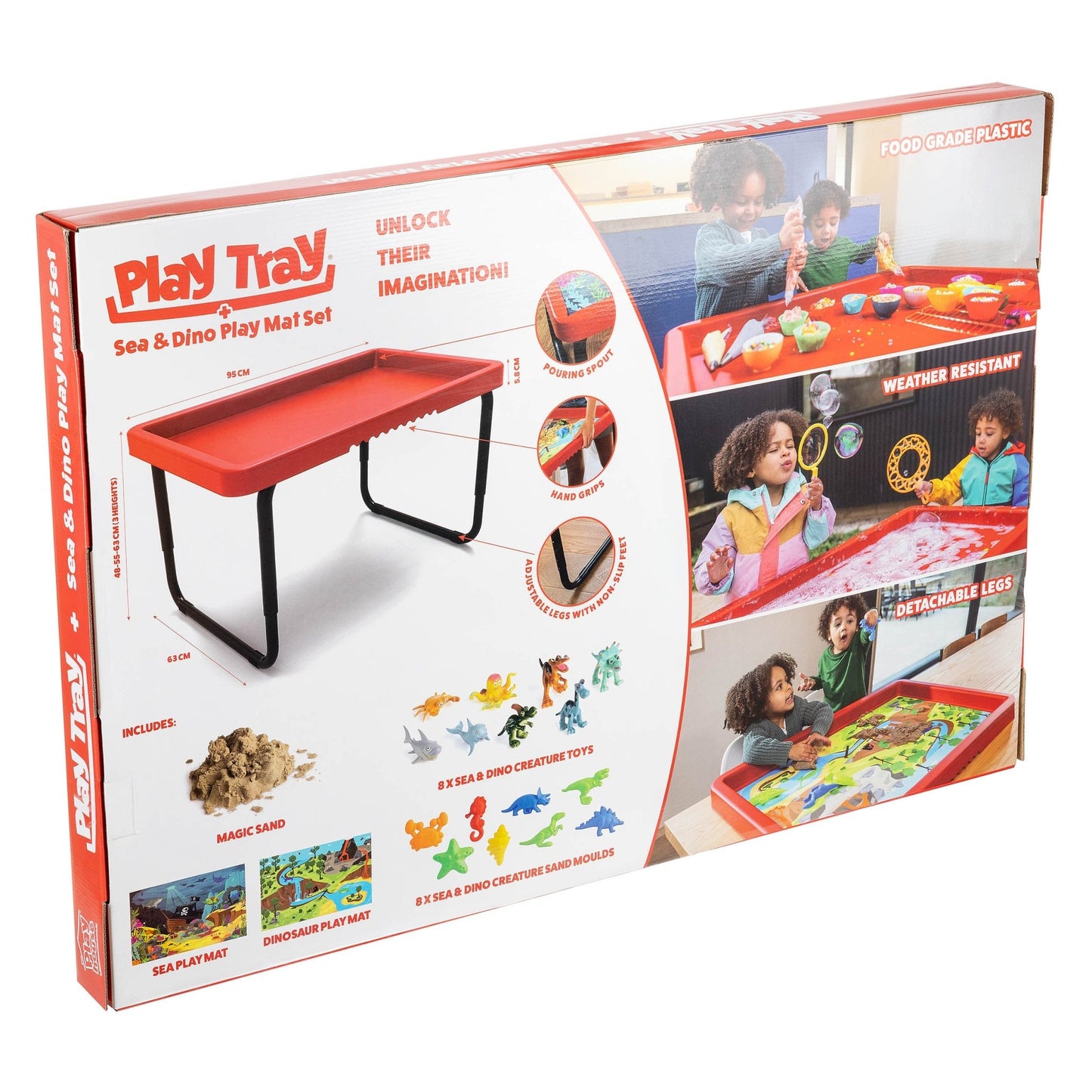 Playhouse - Play Tray Set - Zee & Dino Speelfiguren + Speelmat + Magic Sand + Mallen - Playlaan