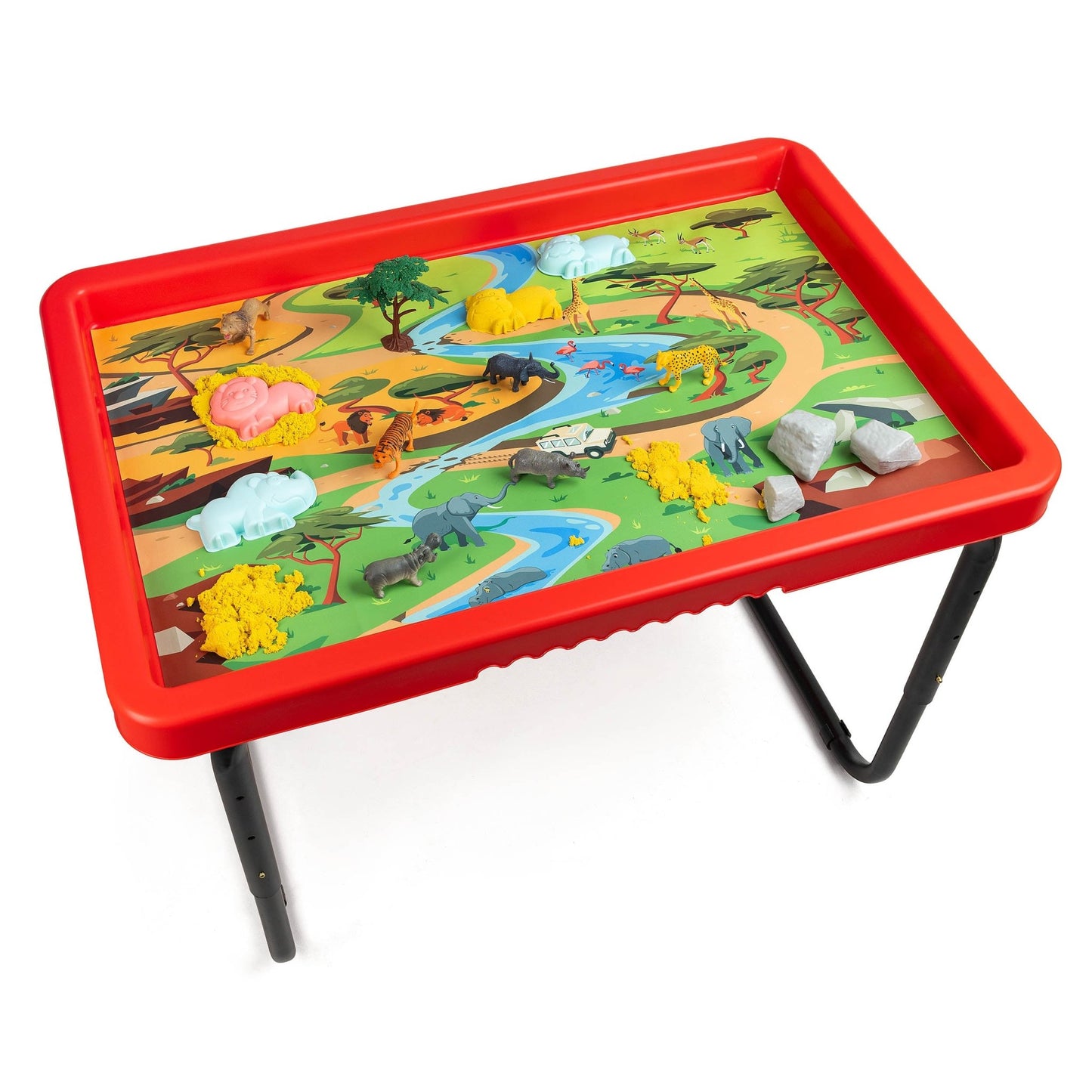 Playhouse - PlayTray Set - Boerderij & Safari Speelfiguren + Magisch Zand + 2 speelmatten - Playlaan