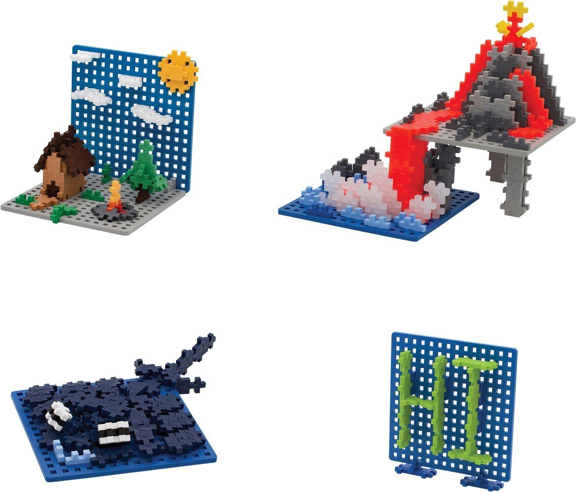 Plus - Plus - Plus - Plus Bouwplaat blauw/grijs 2 stuks - Playlaan