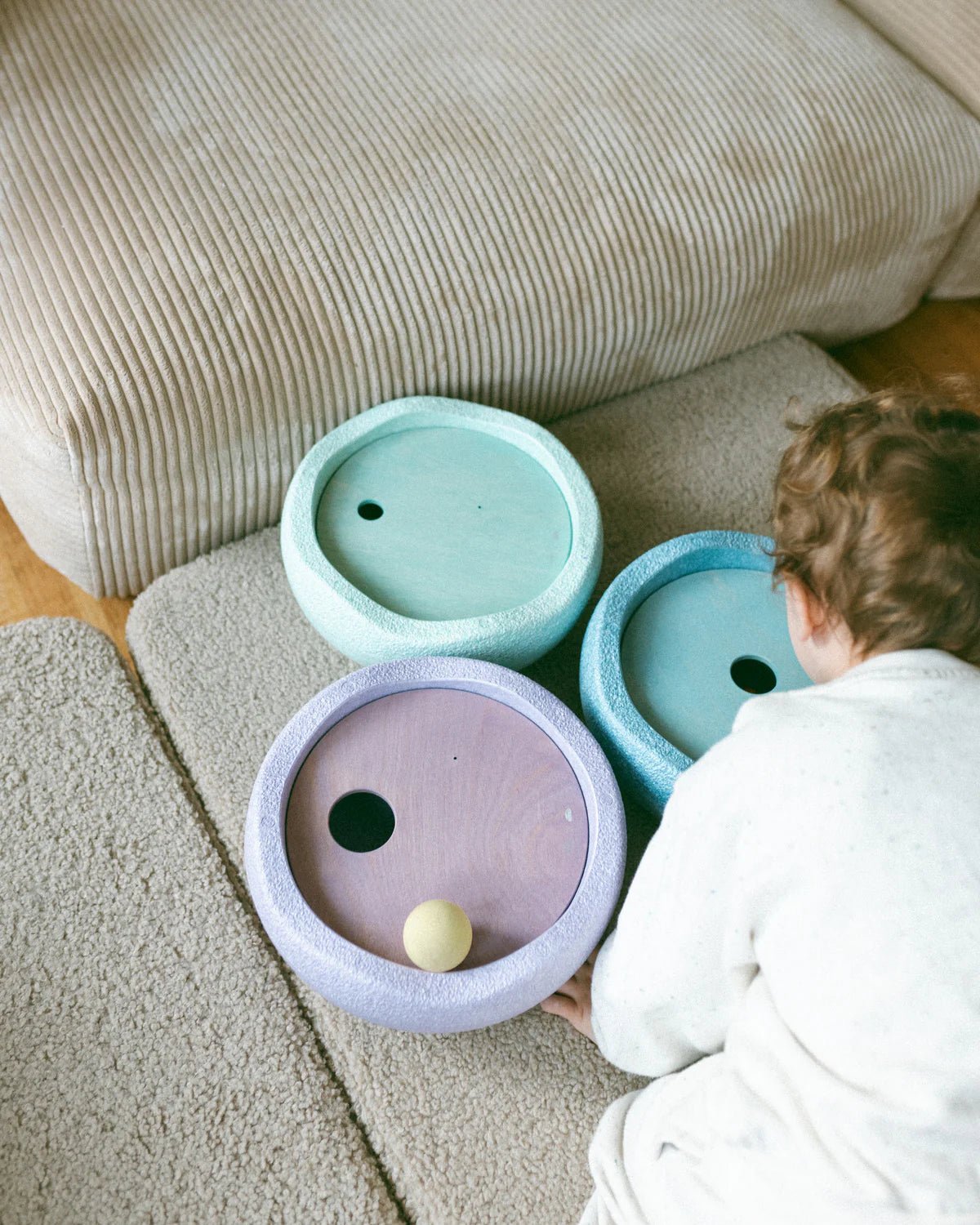 Stapelstein - Grimms x Stapelstein® Set - Rolling Discs Cool Pastel - Playlaan