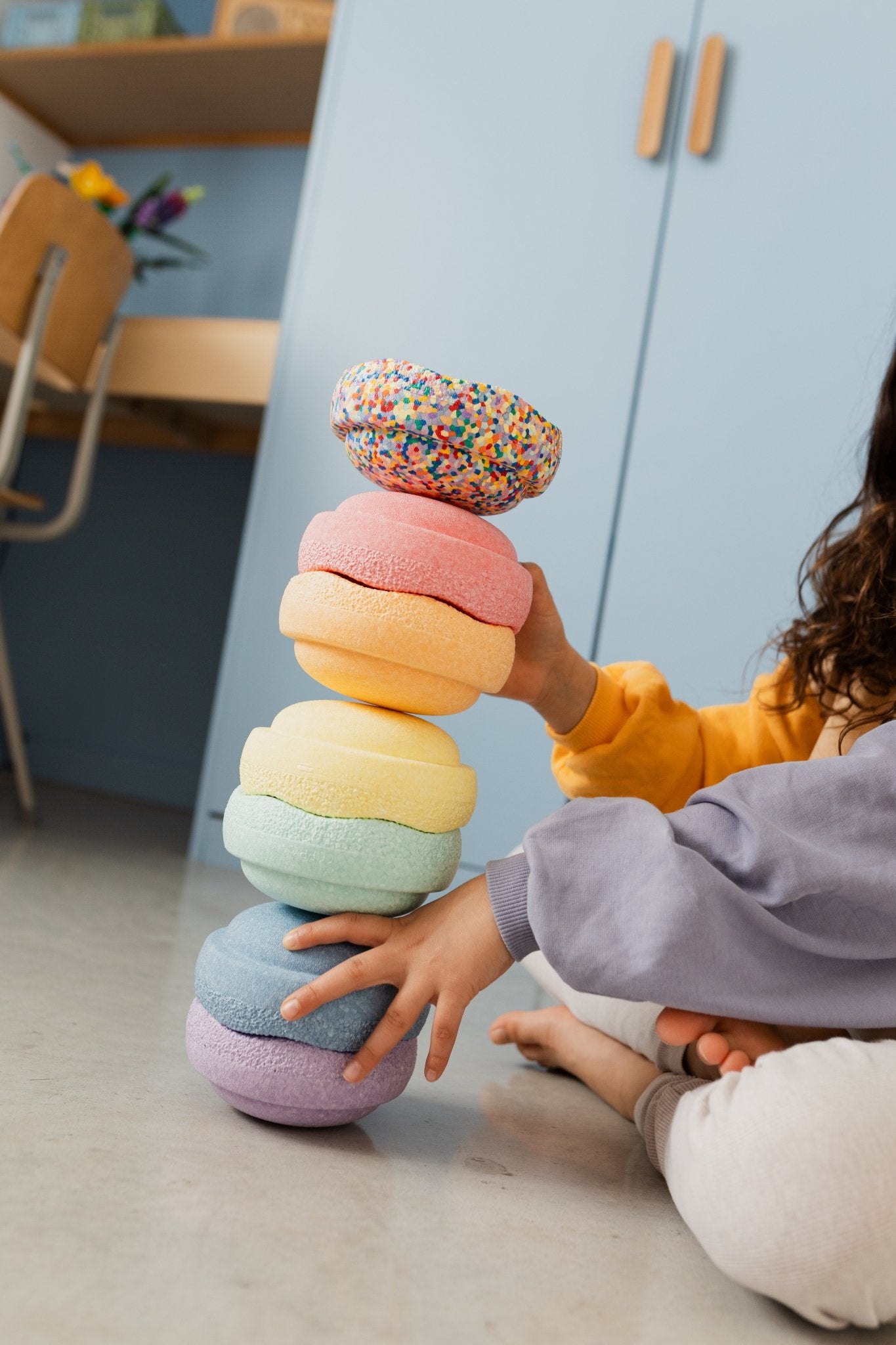 Stapelstein - Stapelstein® Regenboog Mini Pastel Spciaal 6+1 Super Confetti Gratis - Playlaan