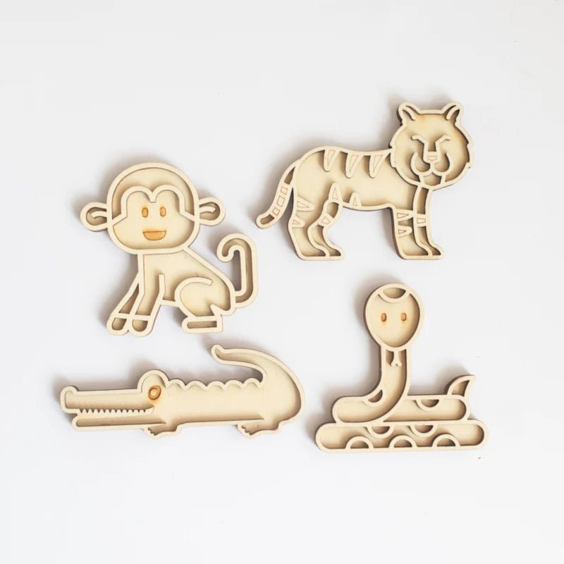 Studio de Rijk - Studio de Rijk - Vulvormen speeltray set - Jungledieren - Playlaan