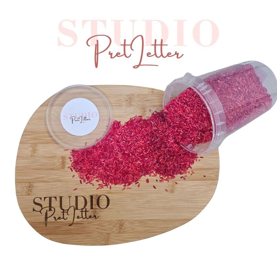 Studio Pretletter - Studio Pretletter - Speelrijst regenboog kleuren - Set van 6 potjes (3kg) - Playlaan