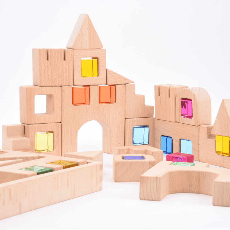 Tickit - Tickit - Houten Bouwblokken met Edelstenen - Playlaan