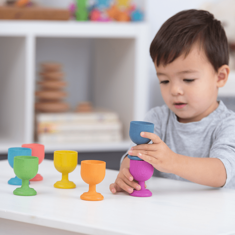 Tickit - Tickit - Regenboog Houten Eierdopjes set - Playlaan
