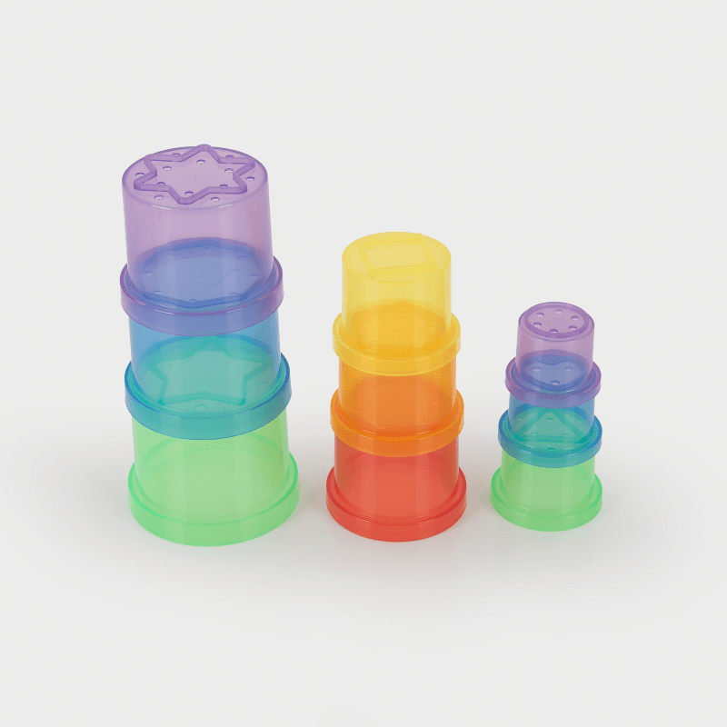 Tickit - Tickit - Transparante stapelbekers set van 9 - Playlaan