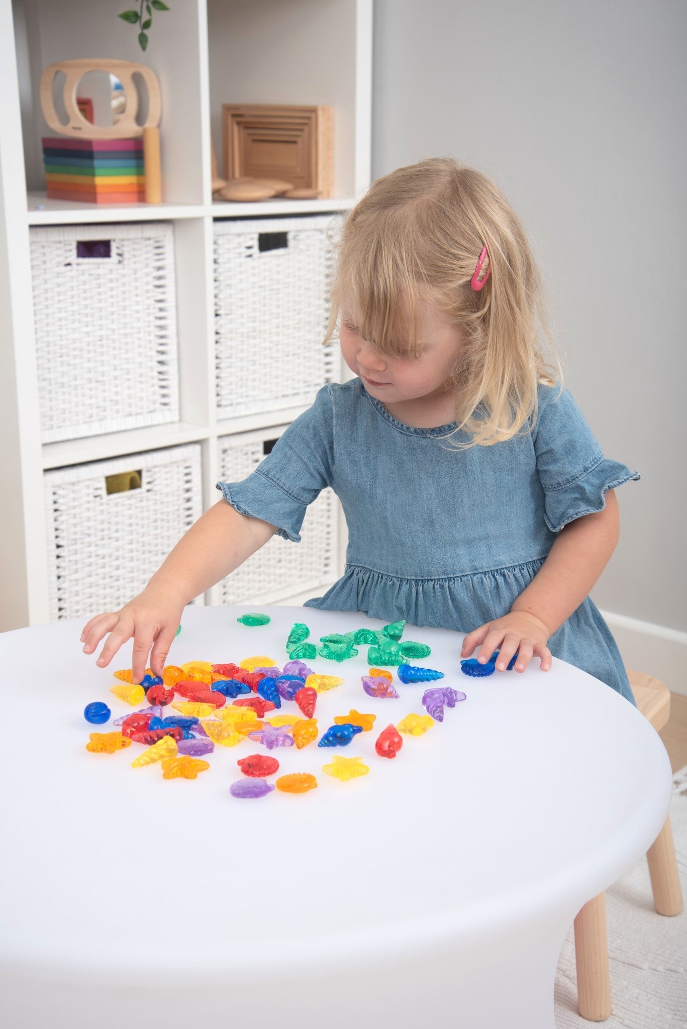 Tickit - Transparant Shelpen Regenboog kleuren Shelpen 72st in potje - Playlaan