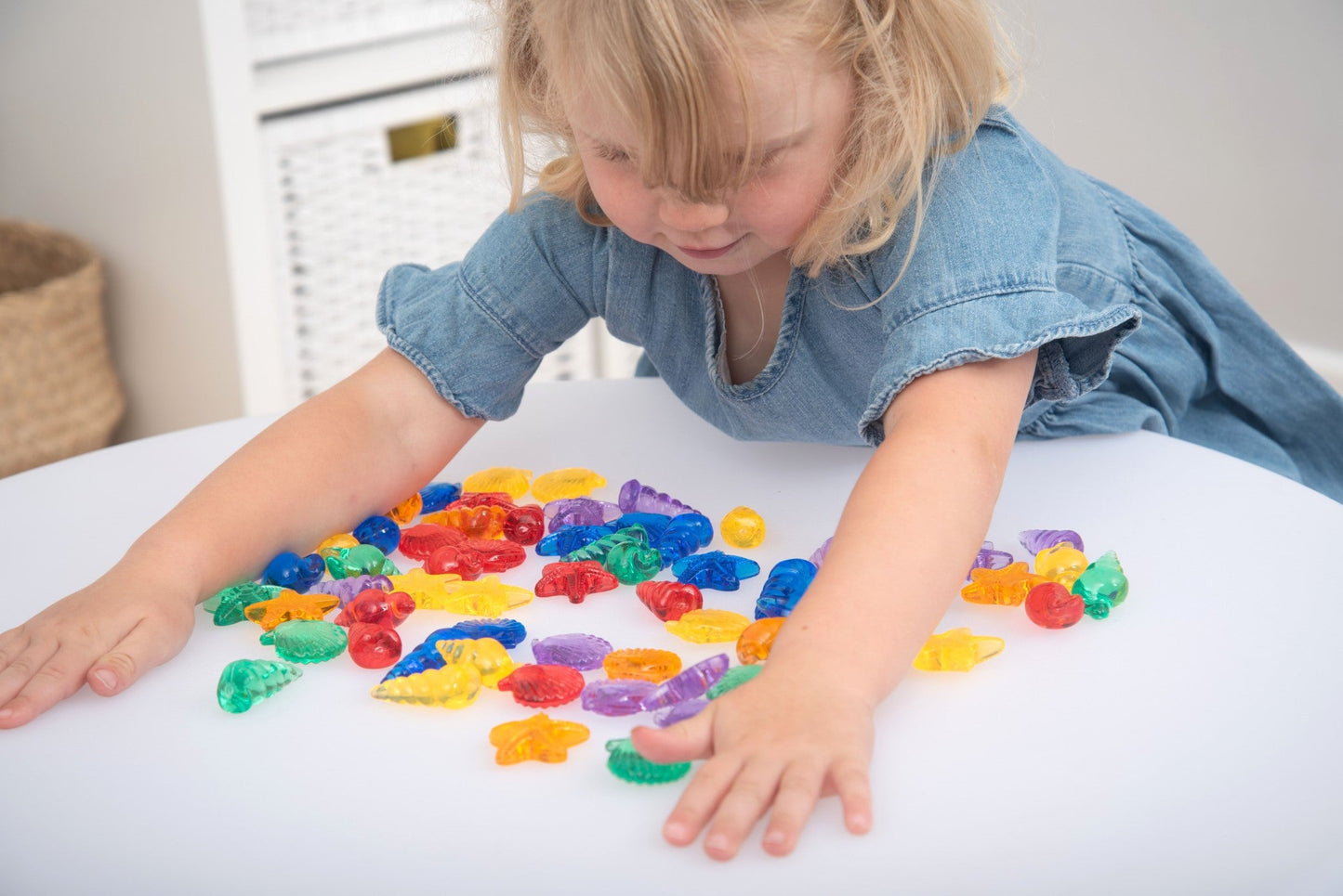Tickit - Transparant Shelpen Regenboog kleuren Shelpen 72st in potje - Playlaan