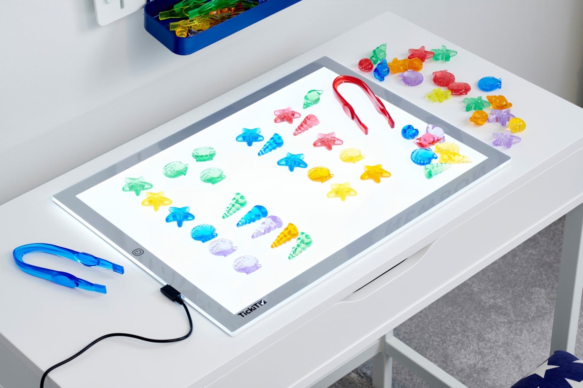 Tickit - Transparant Shelpen Regenboog kleuren Shelpen 72st in potje - Playlaan