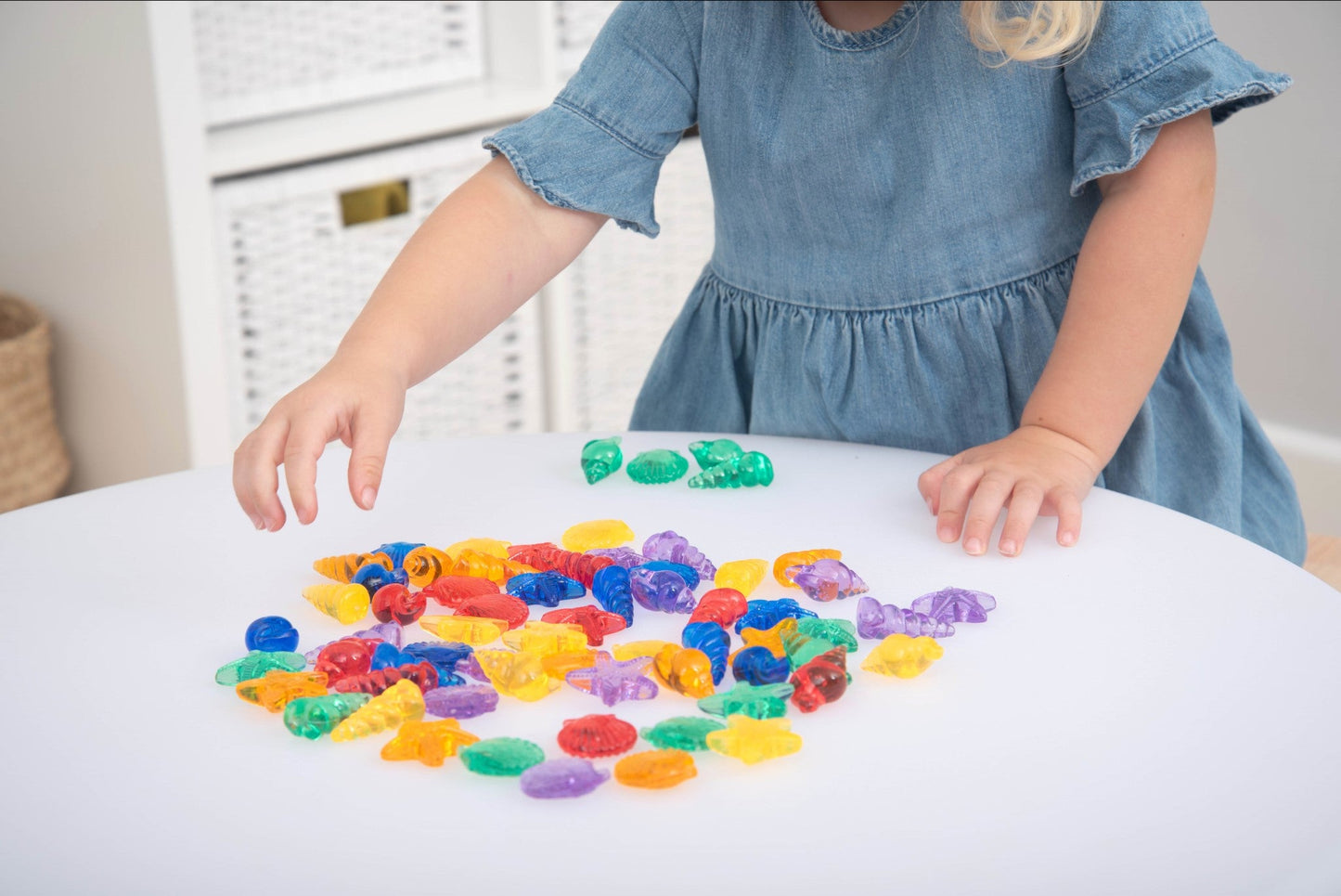 Tickit - Transparant Shelpen Regenboog kleuren Shelpen 72st in potje - Playlaan