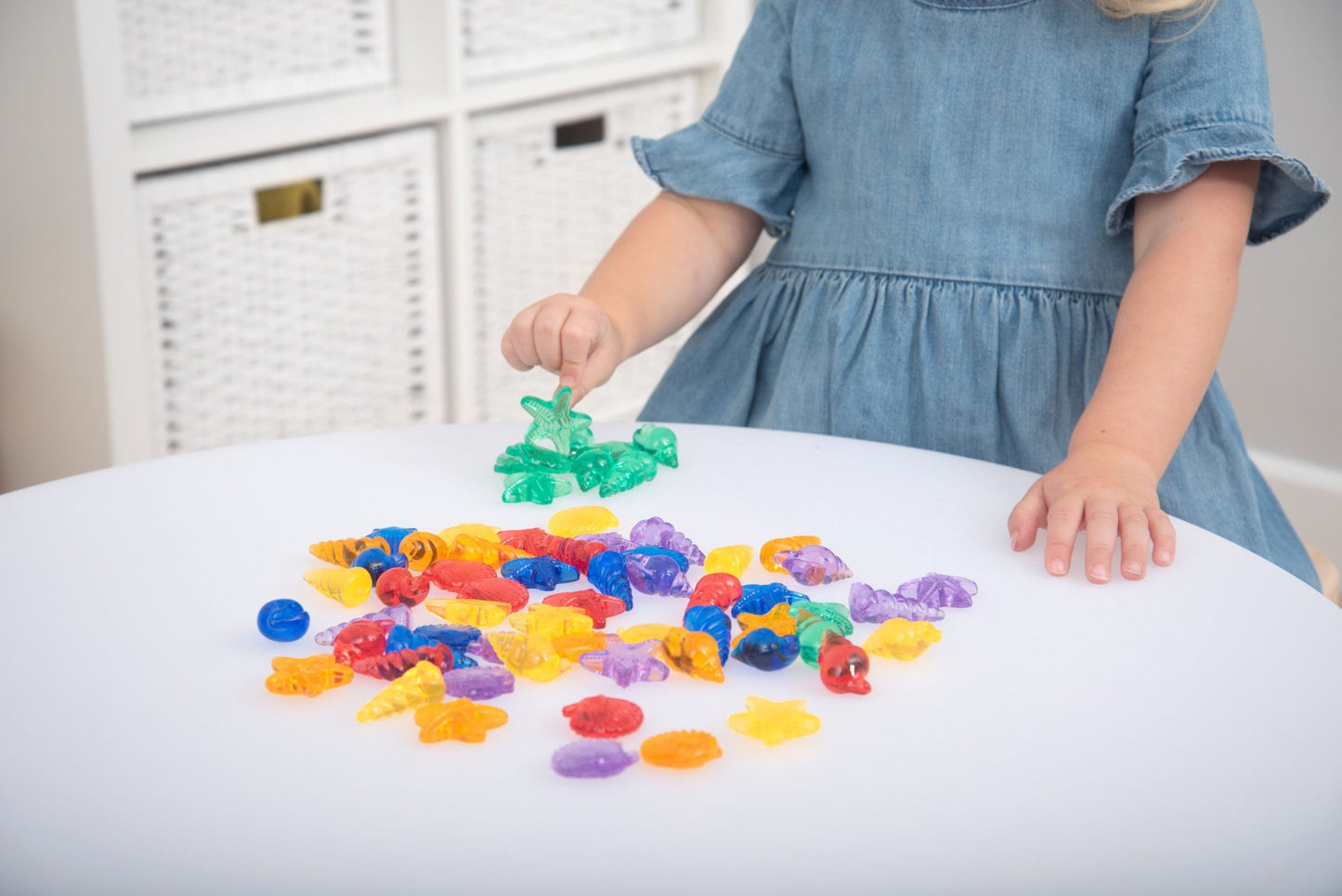 Tickit - Transparant Shelpen Regenboog kleuren Shelpen 72st in potje - Playlaan