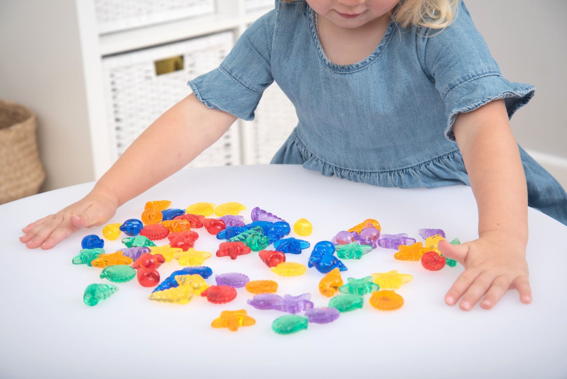 Tickit - Transparant Shelpen Regenboog kleuren Shelpen 72st in potje - Playlaan
