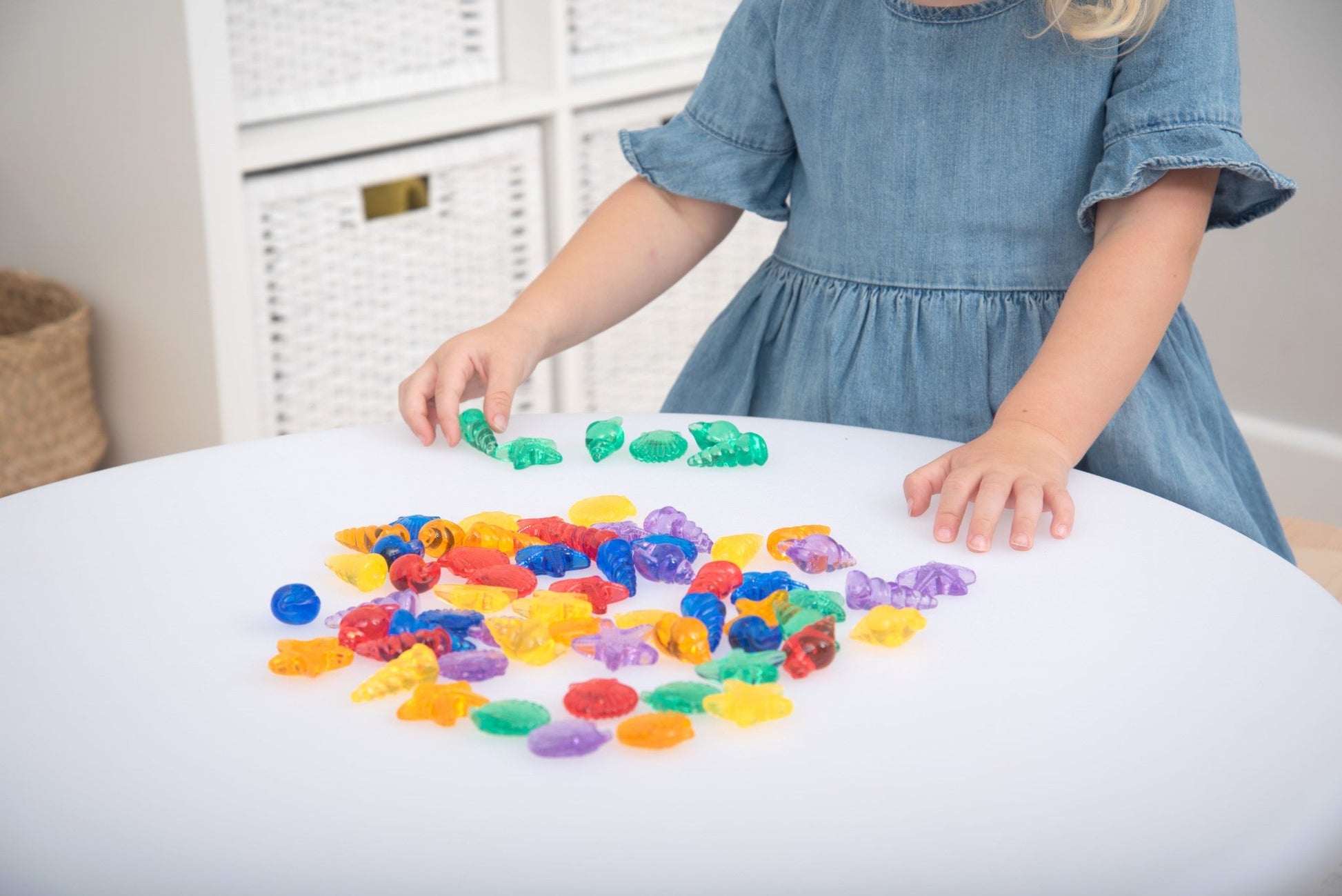 Tickit - Transparant Shelpen Regenboog kleuren Shelpen 72st in potje - Playlaan