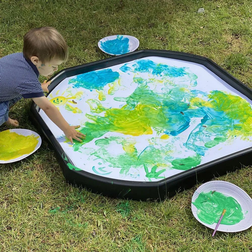 Tuff Tray - Tuff Tray Spot (96cm) Zwart + Onderstel Groen + Papier vellen 20st set - Playlaan