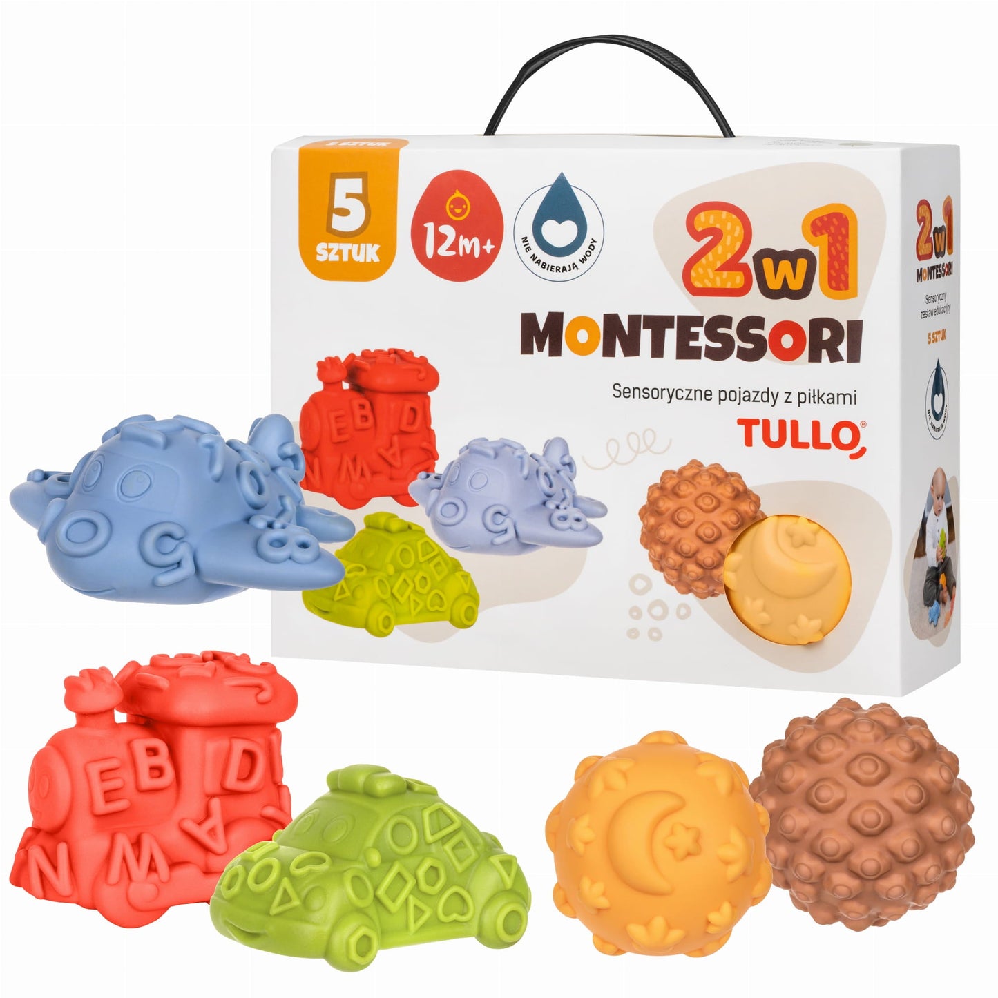 Tullo - Tullo - Sensorische voertuigen en ballen Montessori - 5st zonder gaatjes! - Playlaan