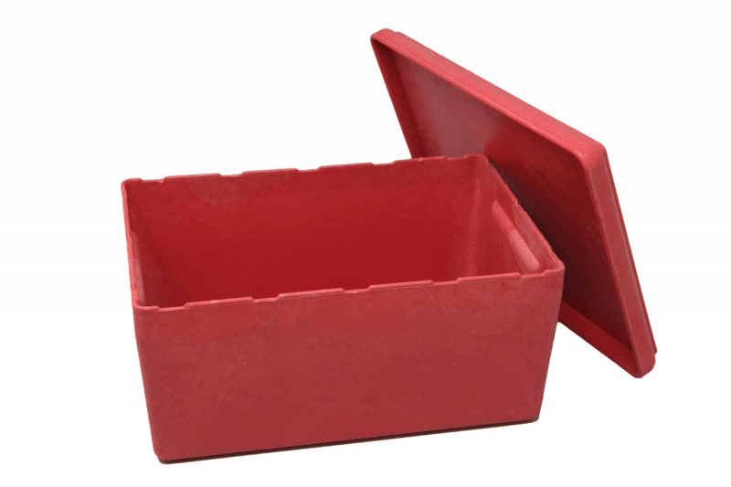 Wissner - RE - Wood® Box with lid 25 x 18 x 11,5 cm - 4 l, Red colour, in cardboard box - Playlaan