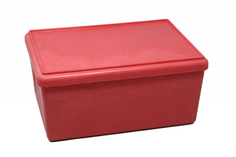 Wissner - RE - Wood® Box with lid 25 x 18 x 11,5 cm - 4 l, Red colour, in cardboard box - Playlaan