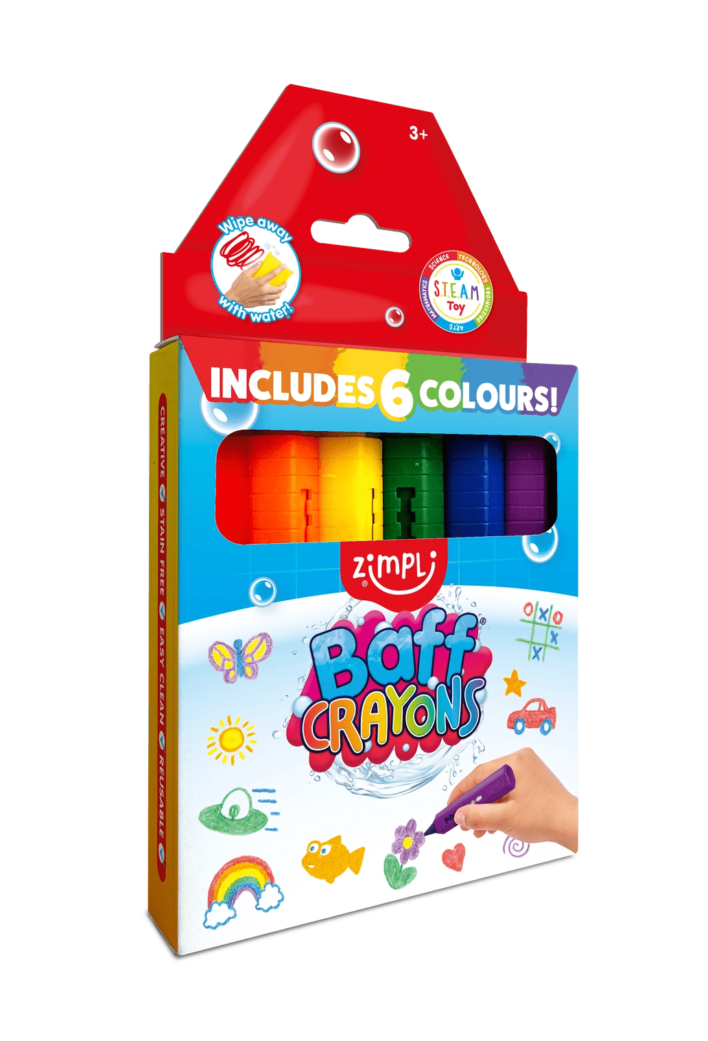Zimpli Kids - Zimpli Kids - Badkrijtjes 6 stuks badspeelgoed - Playlaan