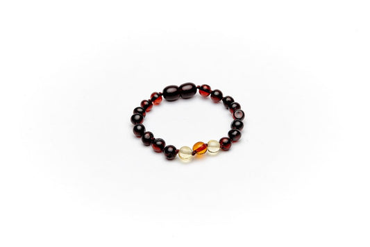Amber Heart - Barnsteen armband of enkelband baroque cherry/lemon/cognac - Playlaan