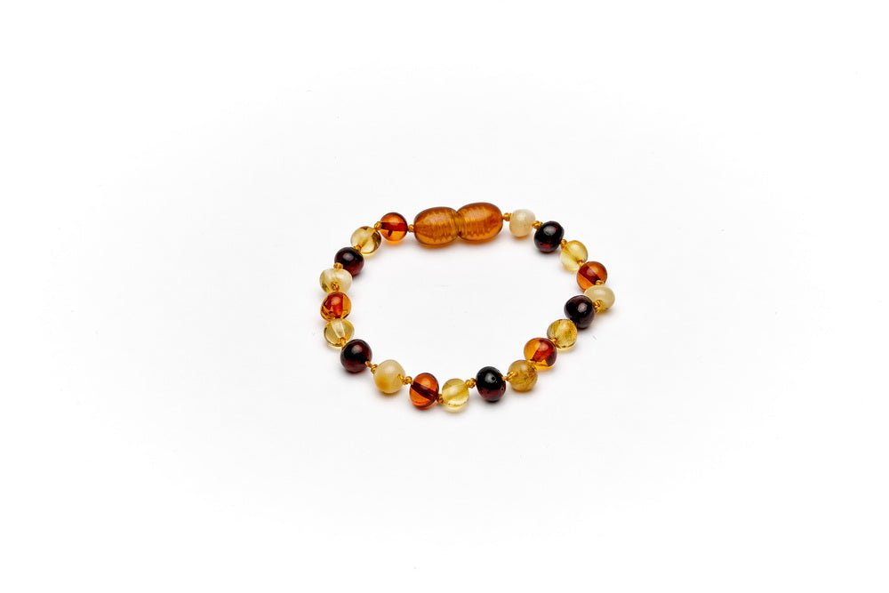 Amber Heart - Barnsteen armband of enkelband baroque multicolor - Playlaan