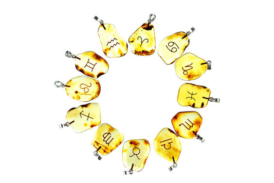 Amber Heart - Barnsteen sterrenbeeld hanger - Playlaan