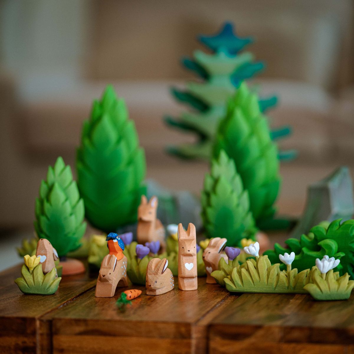 Bumbu Toys - Gras met witte bloem klein - Playlaan