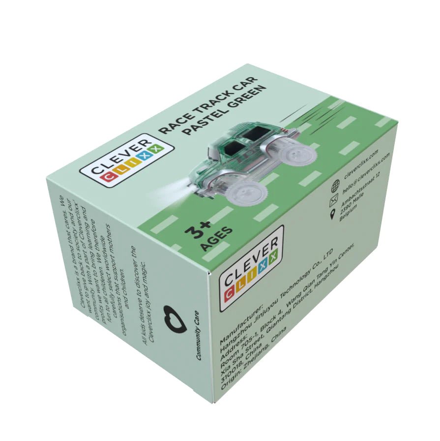 Cleverclixx - Race Track Car Pastel - Groen - Playlaan