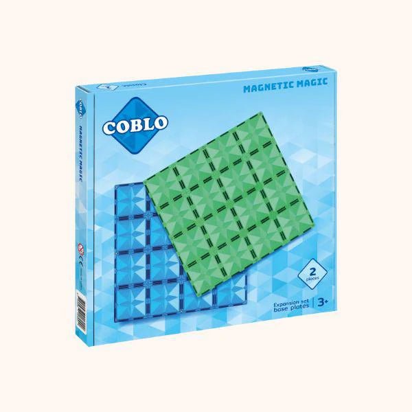 Coblo - Magnetisch Baseplates Blauw - Groen - Set van 2 - Playlaan