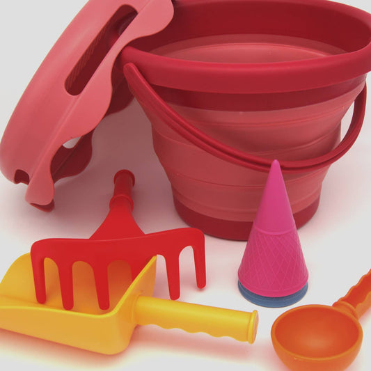 CompacToys - Opvouwbare strandset 7 delig - roze - Playlaan