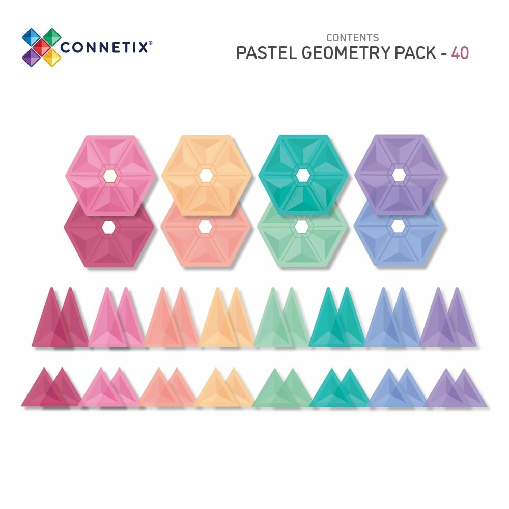 Connetix - Pastel Magnetische Tegels Geometry Pack set 40st - Playlaan