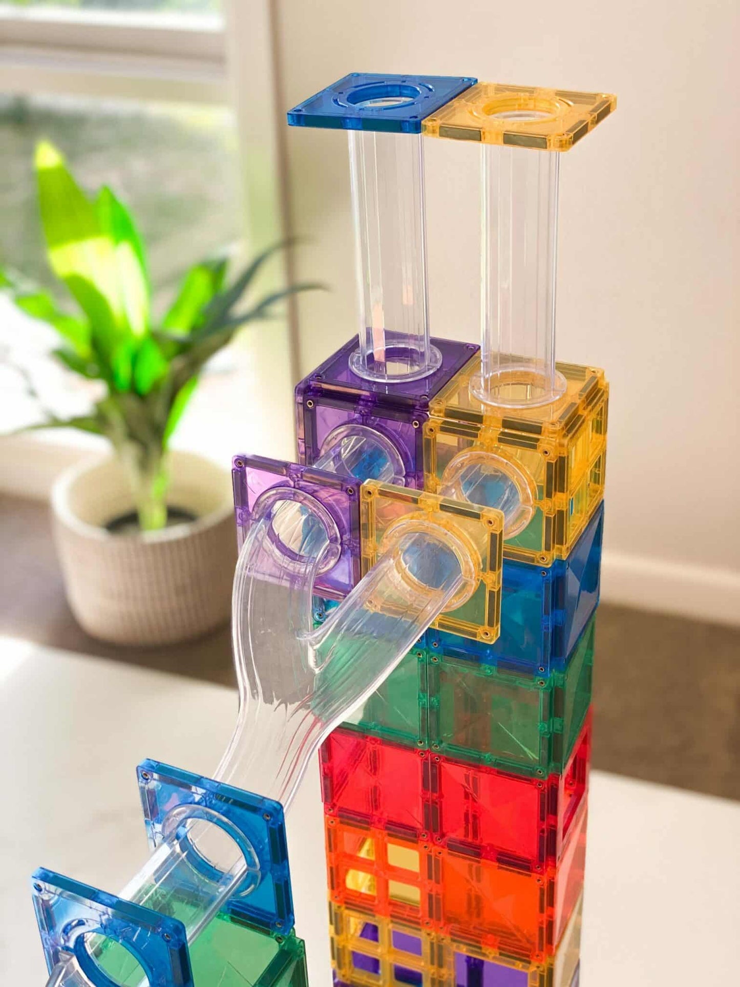Connetix - Rainbow Ball Run Magnetische Constructie Tegels - Knikkerbaan set 92st - Playlaan