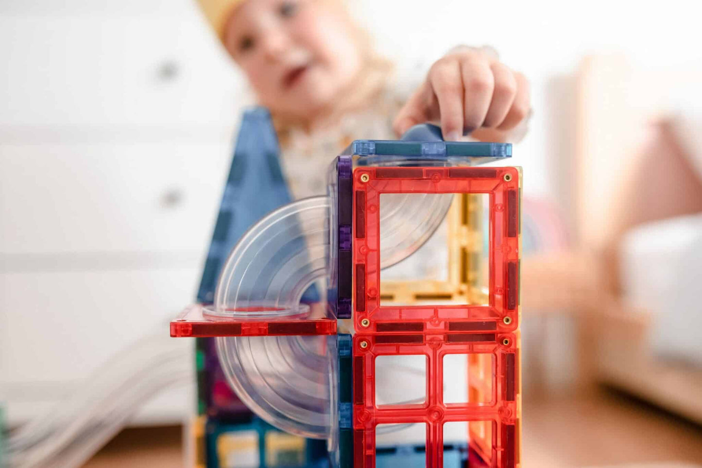 Connetix - Rainbow Ball Run Magnetische Constructie Tegels - Knikkerbaan set 92st - Playlaan
