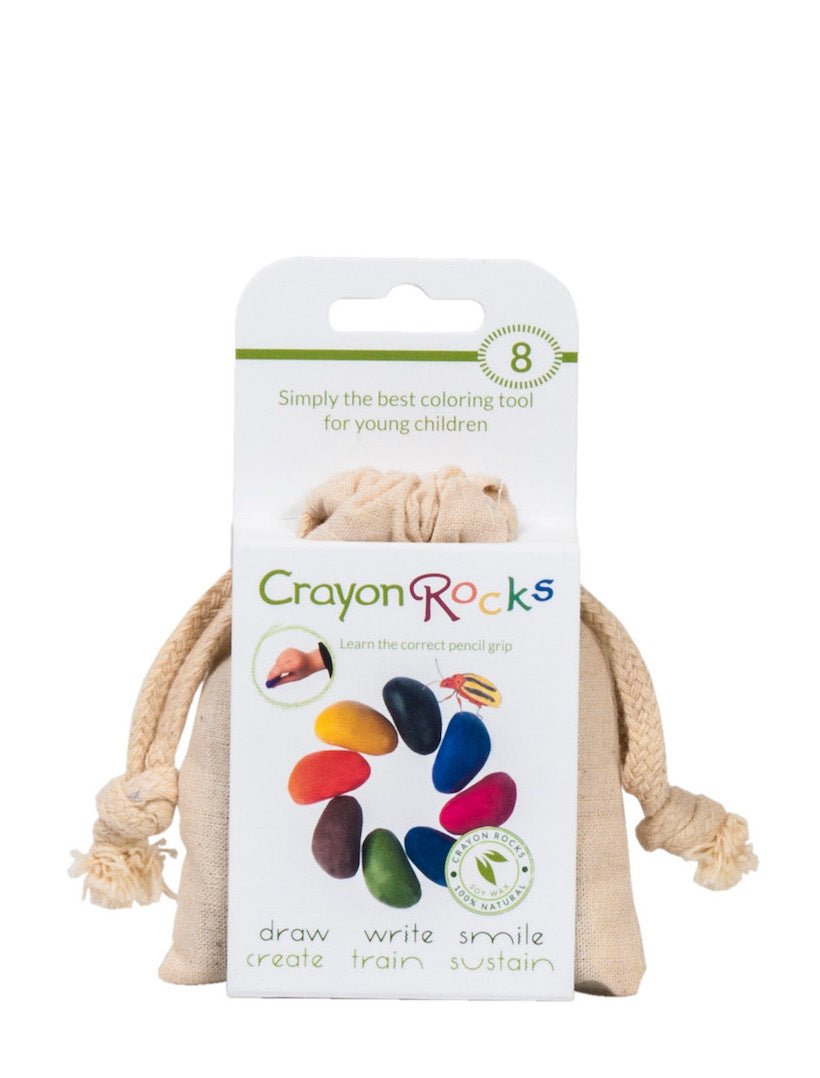 Crayon Rocks - 8 Crayon Rocks In Ecru Katoenen Zakje - Playlaan